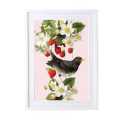 Full Bloom Black Bird Art Print - Lola Design Ltd