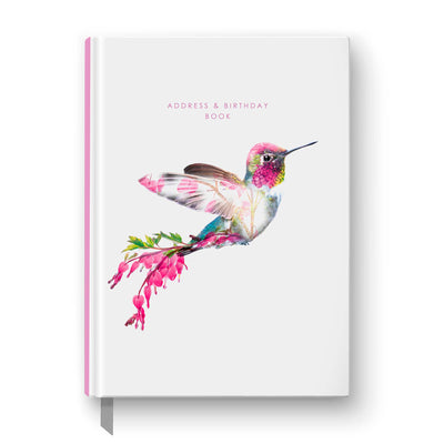 Hummingbird A5 Hardback Address and Birthday Book - Lola Design Ltd