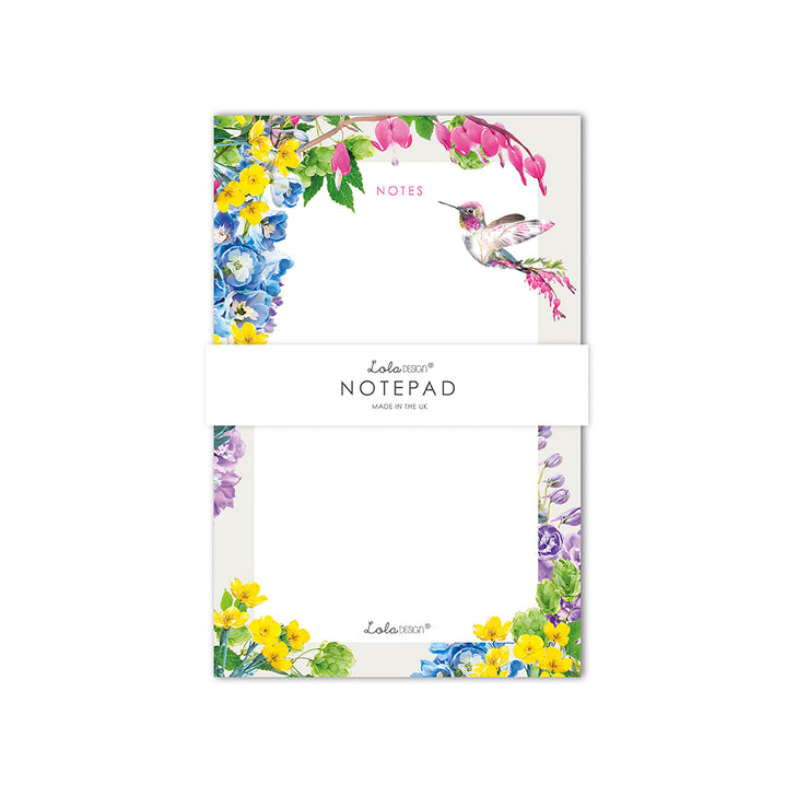Notepad featuring Stone Botanical Hummingbird - Lola Design Ltd