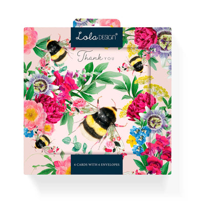 Botanical bee Thank you notecards - Lola Design Ltd