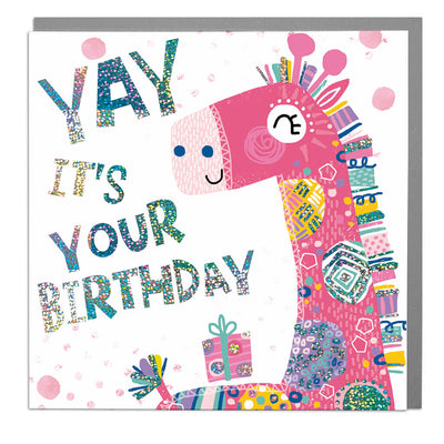 Giraffe Birthday Card - Lola Design Ltd