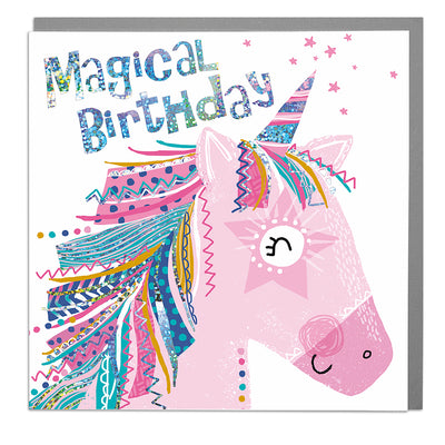 Unicorn Happy Birthday Card - Lola Design Ltd