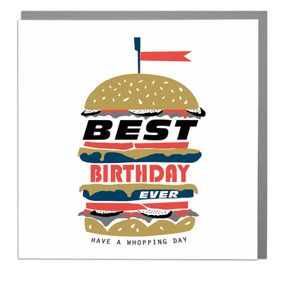 Best Birthday Ever Burger Card - Lola Design Ltd