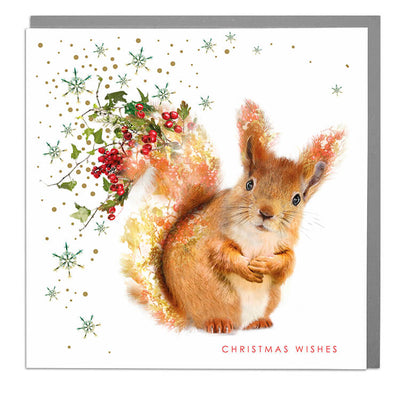 Red Squirrel Christmas Card - Lola Design Ltd
