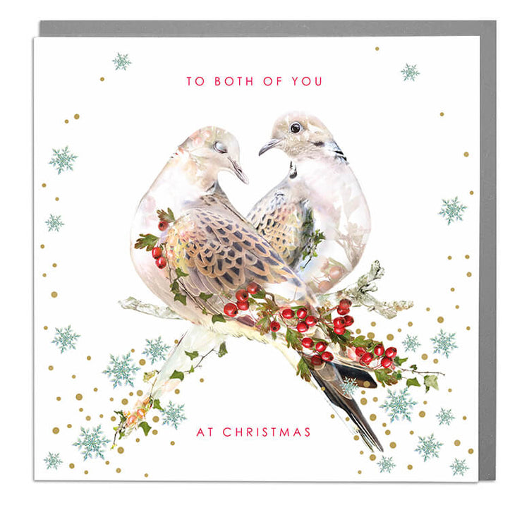 Turtle Doves To Both Of You Christmas Card - Lola Design Ltd