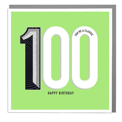 100th Happy Birthday Card - Lola Design Ltd