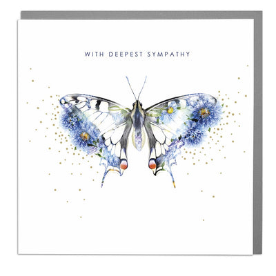 Butterfly With Deepest Sympathy Card - Lola Design Ltd