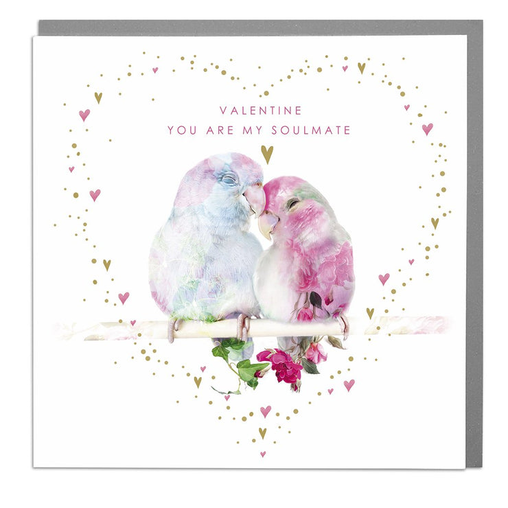 Lovebirds You Are My Soulmate Valentines Day Card by Lola Design - Lola Design Ltd