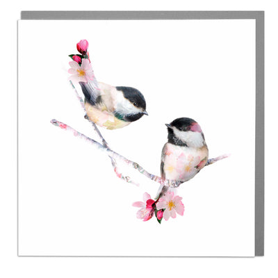 Two Chickadees greeting card  by Lola Design - Lola Design Ltd