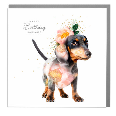 Sausage Dog - Happy Birthday card by Lola Design - Lola Design Ltd