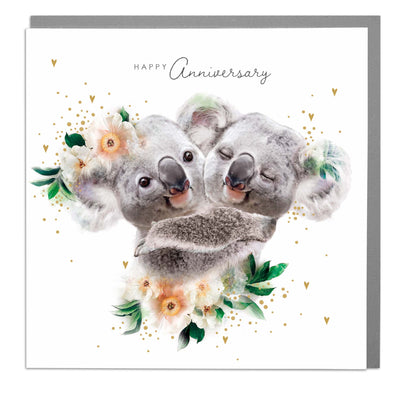 Hugging Koalas - Anniversary greeting card by Lola Design - Lola Design Ltd