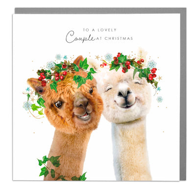 Alpacas - Couples Christmas card by Lola Design - Lola Design Ltd