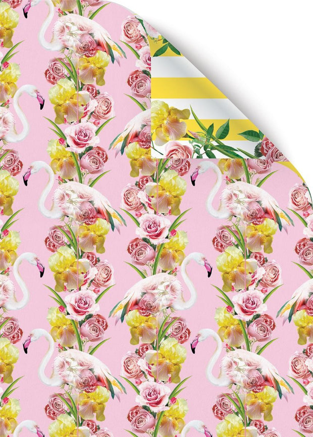 Flamingo Double Sided Gift Wrap (2 Sheets)