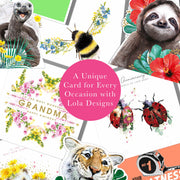 Butterfly with Peonies Blank Art Card by Lola Design - Lola Design Ltd