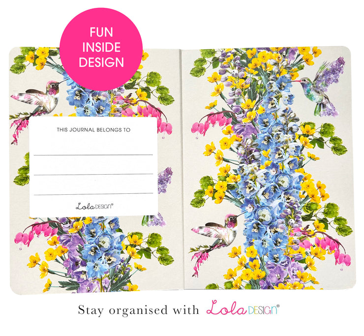 Hardback Hummingbird Journal with Elastic Closure - Lola Design Ltd