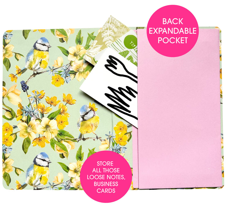 Hardback Blue tit Journal with Elastic Closure - Lola Design Ltd