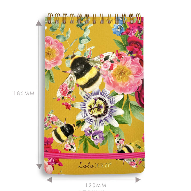 Bee Reporter Notepad with Elastic Closure - Lola Design Ltd