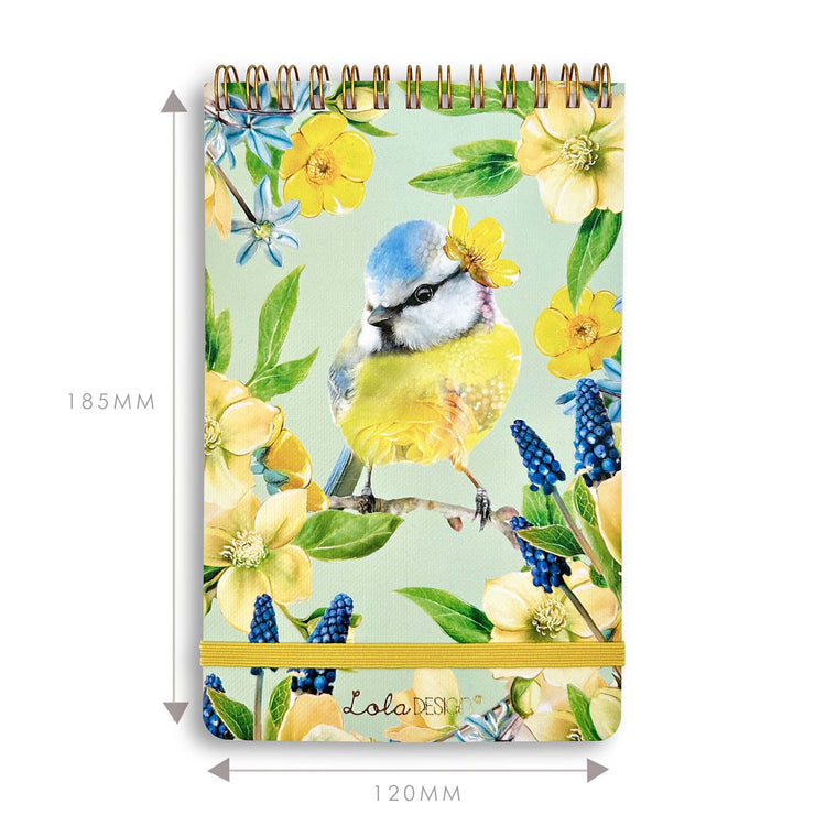 Blue Tit Reporter Notepad with Elastic Closure - Lola Design Ltd