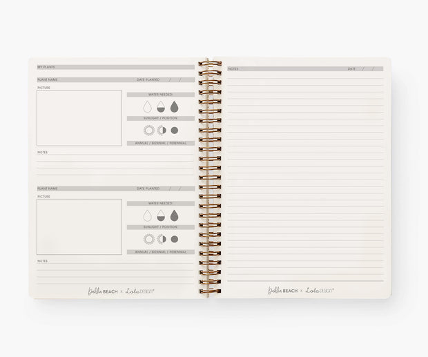 Dahlia Beach x Lola Design B5 Spiral Bound Gardeners Notebook - Lola Design Ltd
