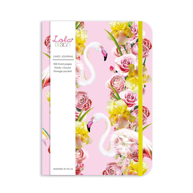 Flamingo Hardback Journal with Elastic Closure - Lola Design Ltd