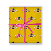 Botanical Bee Double Sided Gift Wrap (2 Sheets) - Lola Design Ltd