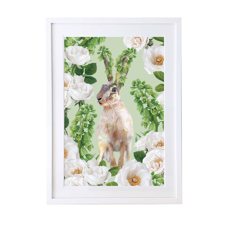 Full Bloom Hare Art Print - Lola Design Ltd