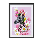 Full Bloom Zebra Art Print - Lola Design Ltd