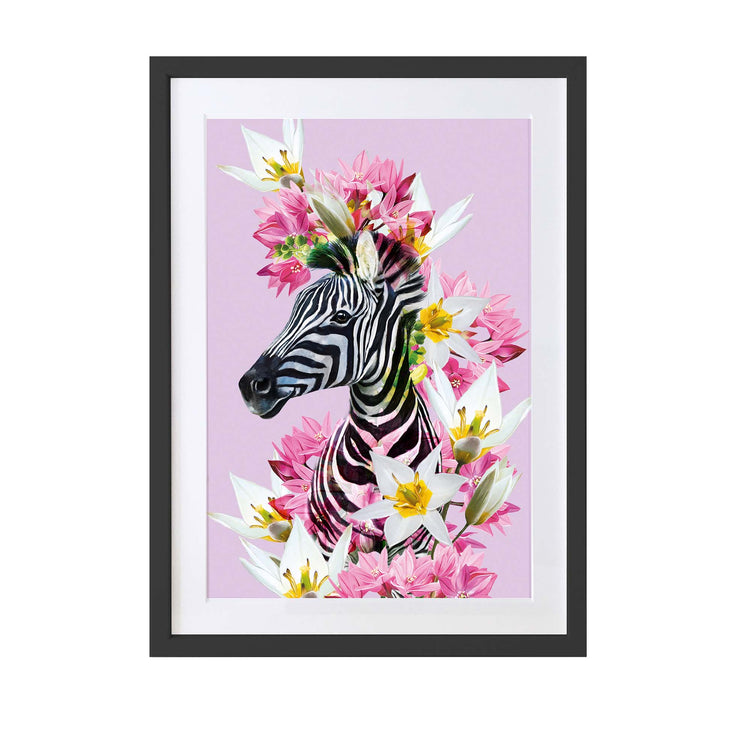 Full Bloom Zebra Art Print - Lola Design Ltd