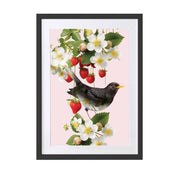 Full Bloom Black Bird Art Print - Lola Design Ltd