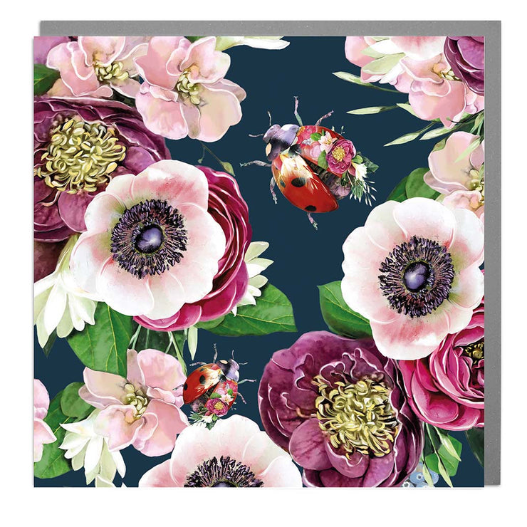 Pack of Six Blank Ladybird Pattern Notecards - Lola Design Ltd
