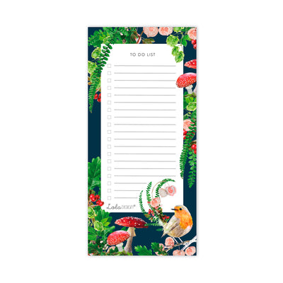 Winter Robin Magnetic To Do List Pad by Lola Design - Lola Design Ltd