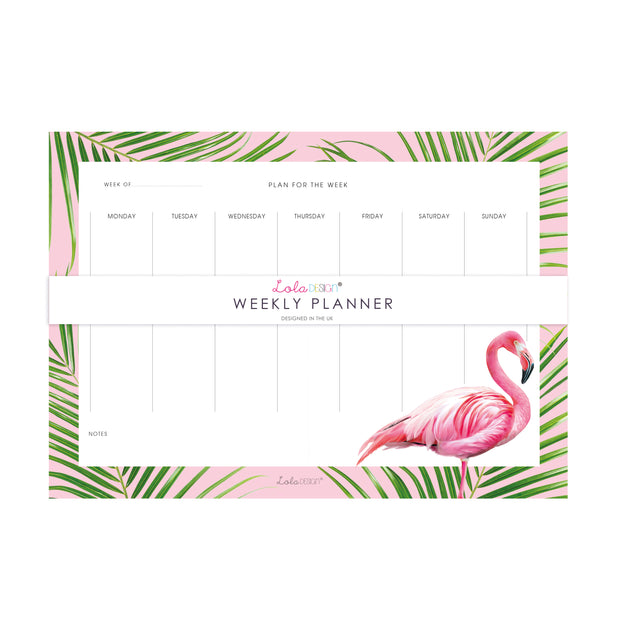 Weekly Planner featuring Beautiful Flamingo by Lola Design