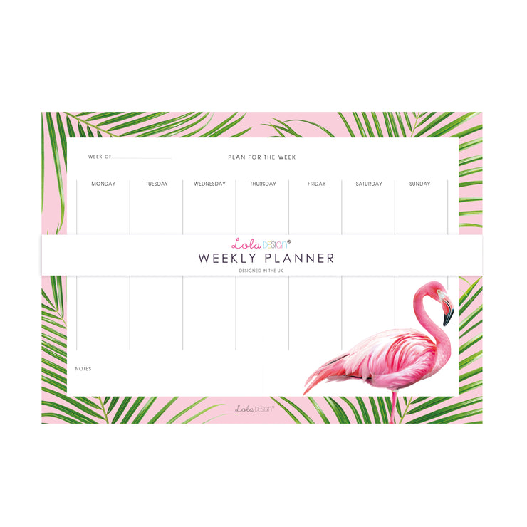 Weekly Planner featuring Beautiful Flamingo by Lola Design - Lola Design Ltd