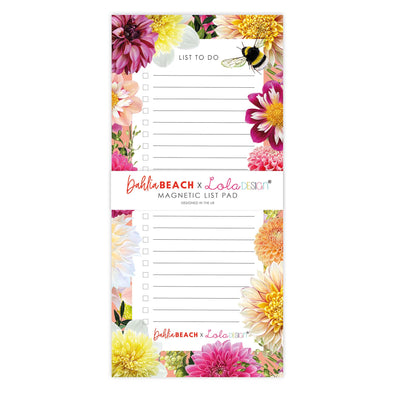 Lola Design x Dahlia Beach magnetic to-do list pad - Lola Design Ltd