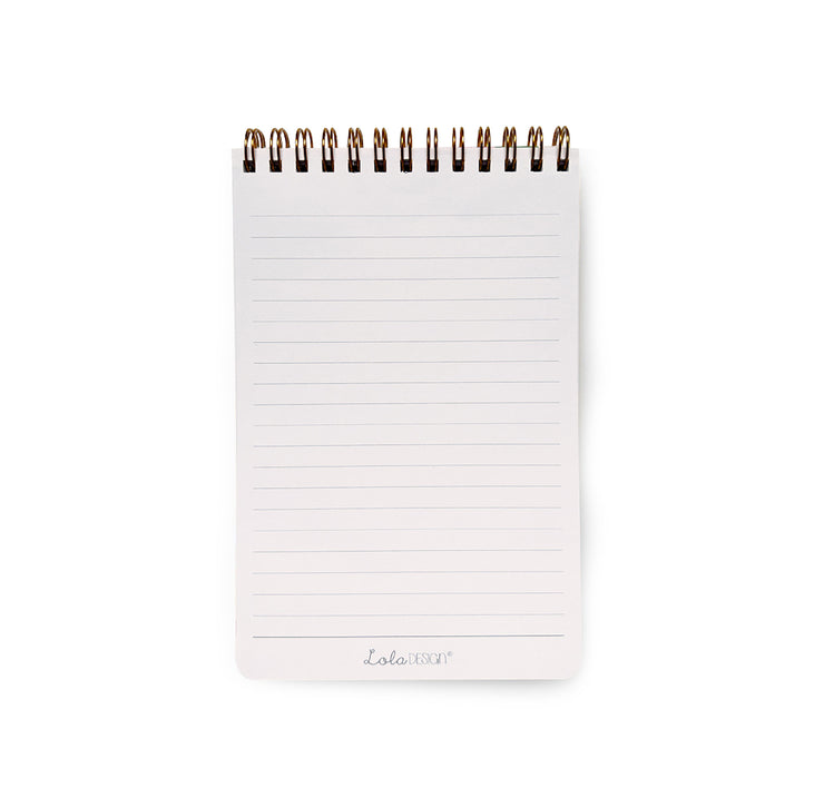 Blue Tit Pattern Spiral Reporter Notepad with Elastic Closure - Lola Design Ltd