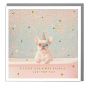 Frenchie - Christmas Sparkle Card by Lola Design - Lola Design Ltd
