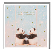 Pandas - To The One I Love Christmas Card by Lola Design - Lola Design Ltd