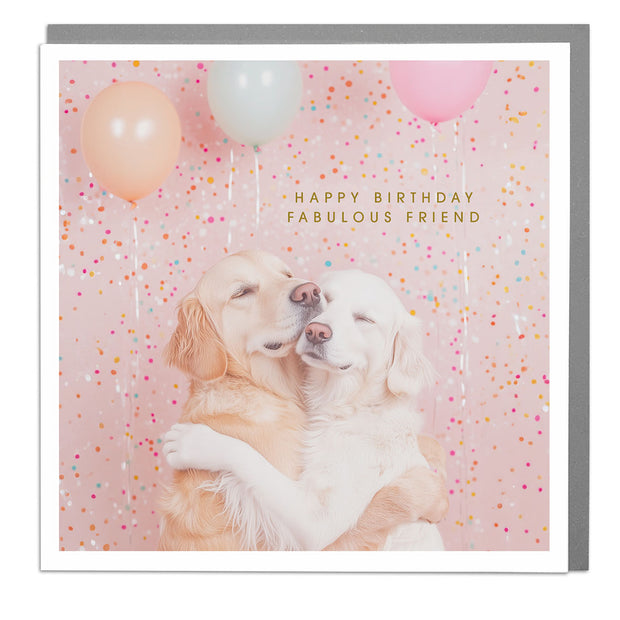 Hugging Dogs - Friends birthday card by Lola Design