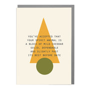 Spirit Animal is Cheese - Humorous Card by Lola Design - Lola Design Ltd