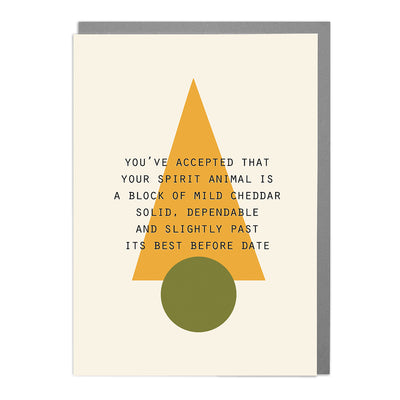 Spirit Animal is Cheese - Humorous Card by Lola Design - Lola Design Ltd