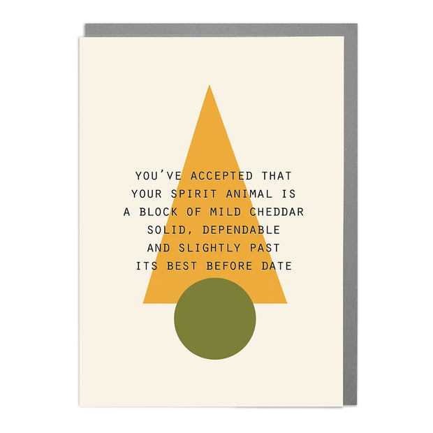 Spirit Animal is Cheese - Humorous Card by Lola Design - Lola Design Ltd