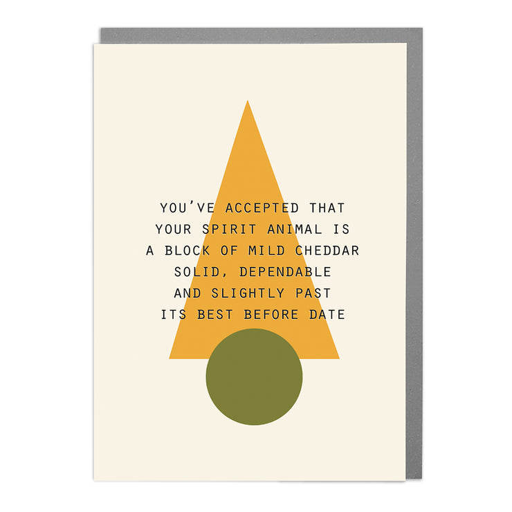 Spirit Animal is Cheese - Humorous Card by Lola Design - Lola Design Ltd