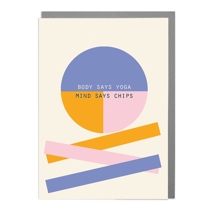 Yoga or Chips - Humorous Card by Lola Design - Lola Design Ltd