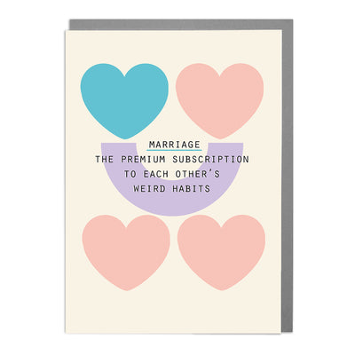 Marriage - Wedding Subscription - Humorous Card by Lola Design - Lola Design Ltd