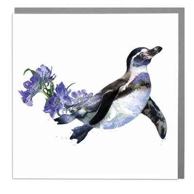 Swimming Penguin Card by Lola Design - Lola Design Ltd