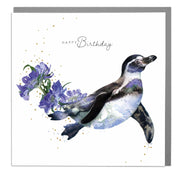 Solo Swimming Penguin Birthday Card by Lola Design - Lola Design Ltd