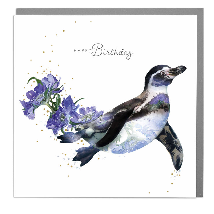 Solo Swimming Penguin Birthday Card by Lola Design - Lola Design Ltd