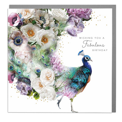 Peacock - Fabulous Birthday Card by Lola Design - Lola Design Ltd
