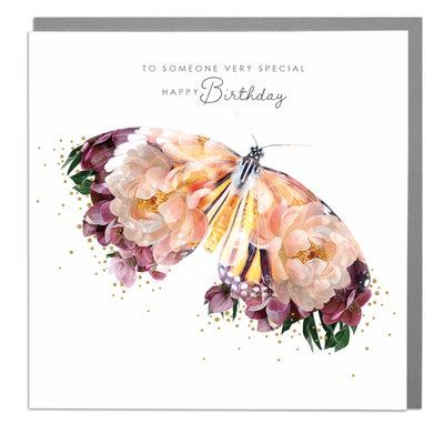 Orange Butterfly - To Someone Very Special Birthday Card by Lola Design - Lola Design Ltd