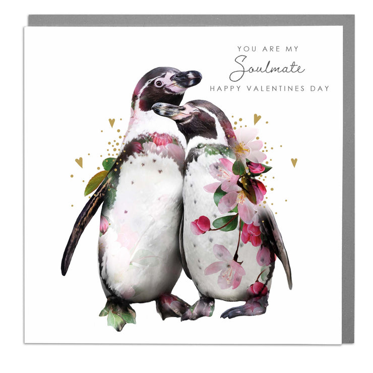 Penguins - Soulmate - Valentines Card by Lola Design - Lola Design Ltd